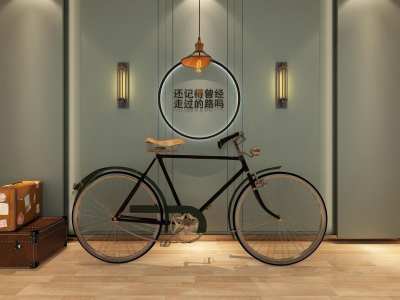 工业风背景墙3D模型下载